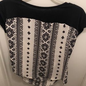 Black and white shirt with object designs